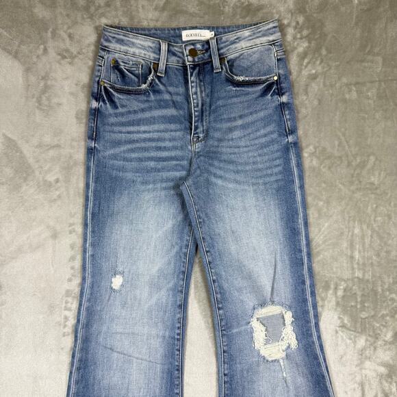 Rooted Denim Bootcut Jeans 5/26 Tall Long‎ Blue Distressed - Picture 2 of 11